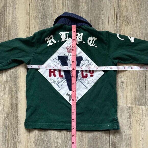 Vintage Polo Ralph Lauren Country Riders Jockey Club Rugby Shirt Size 2 Kids - Picture 5 of 5